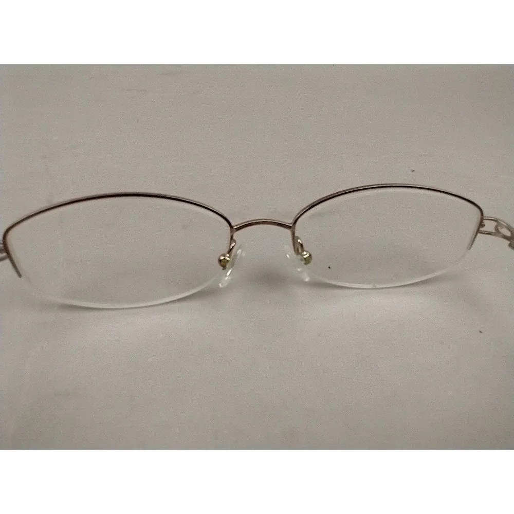Marchon Tres Jolie 119 NUTMEG Eyeglasses Frames 50 17-135MM Oval FLORAL HALF RIM